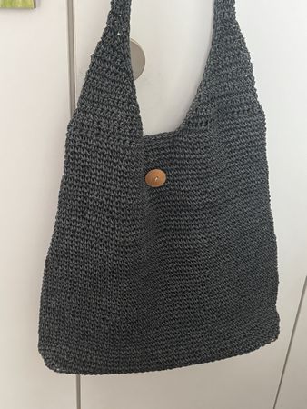Vintage - Sac tressé vert foncé
