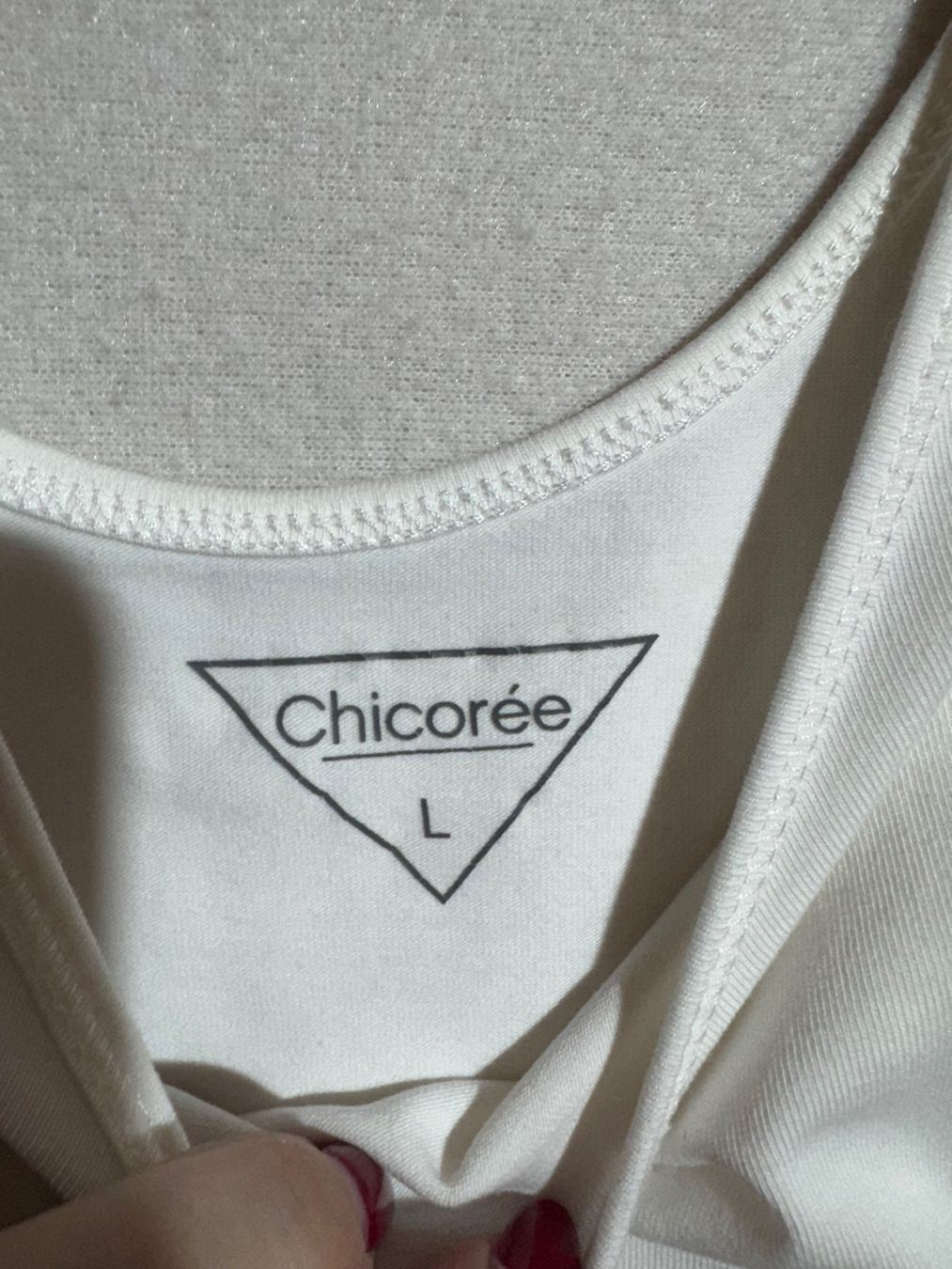 Top: Basic Top von Chicoree Gr. L mit Spitzenrand – Usato da Grosswangen venduto da SALE_SALE_SALE 1