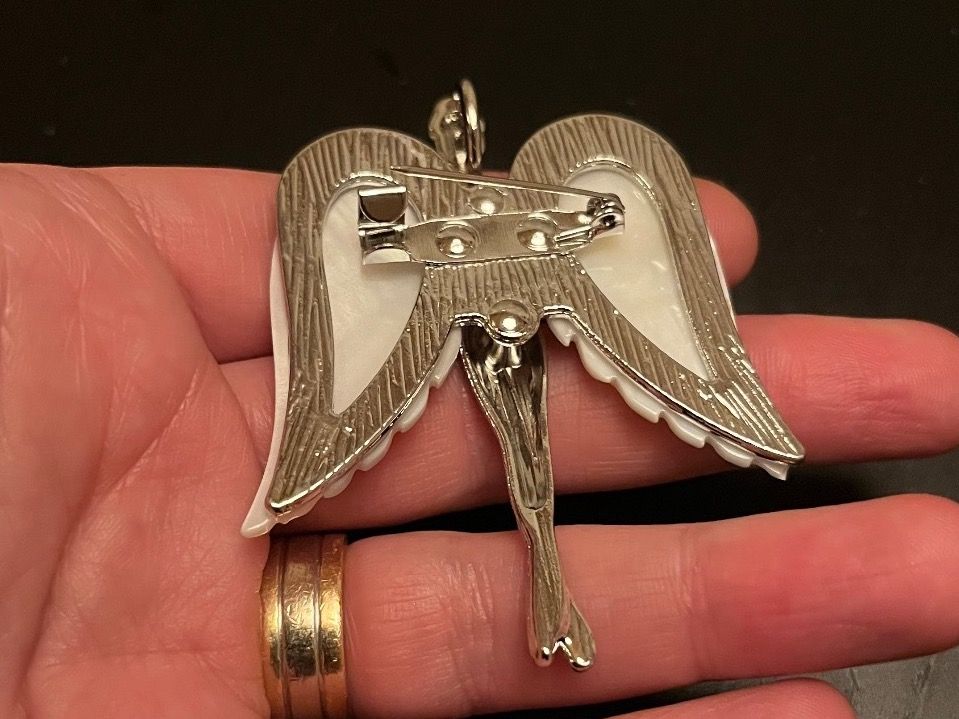 Broschen & Nadeln: Amulett/ Brosche Schutzengel mit Perlmutt – Neu (gemäss Beschreibung) aus Gams von Mariawicca 4