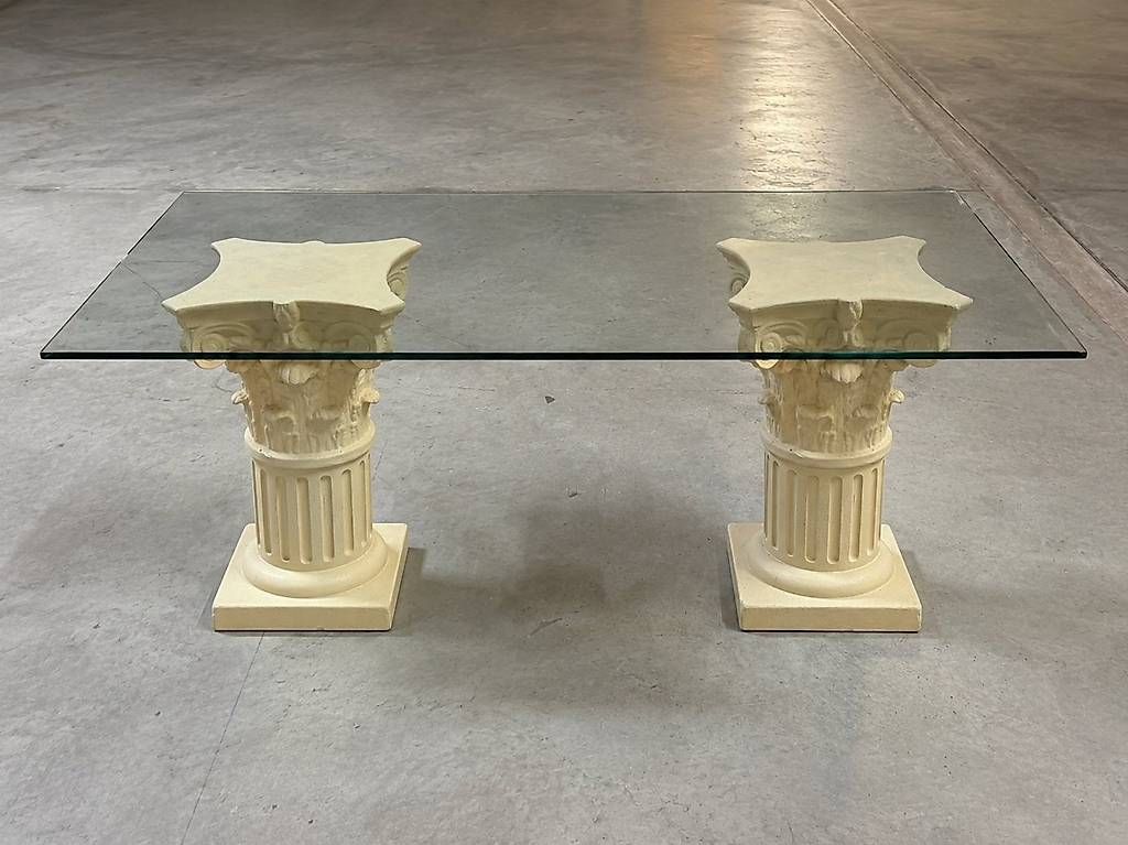 Tische: Table d'exception : verre & colonnes 220x100 cm – Gebraucht aus Rolle von ced_2jrs 1