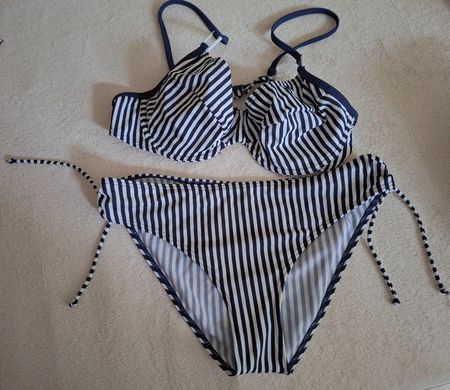Blau/weisser Bikini 42C ungetragen ab 1Fr