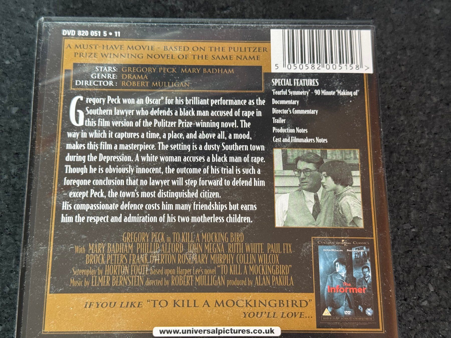 Tutti i DVDs: To Kill A Monkingbird DVD EN/DE/FR/IT/SP Gregory Peck – Usato da Fribourg venduto da tschjoly 2