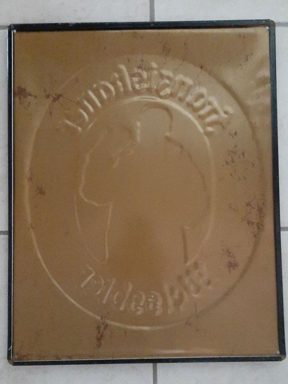 Schilder: Blechschild FRANZISKANER WEISSBIER. – Gebraucht aus Buchs AG von Cuescu 1