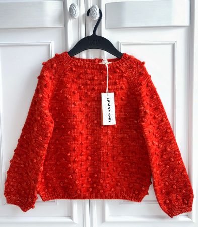 Misha & Puff popcorn 100% merino wool sweater 7-8 Y NEW