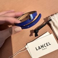 Lancel leather wrap bracelet blue new with pouch