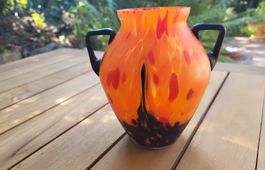 Glasvase im Jugendstil  H17/B16cm