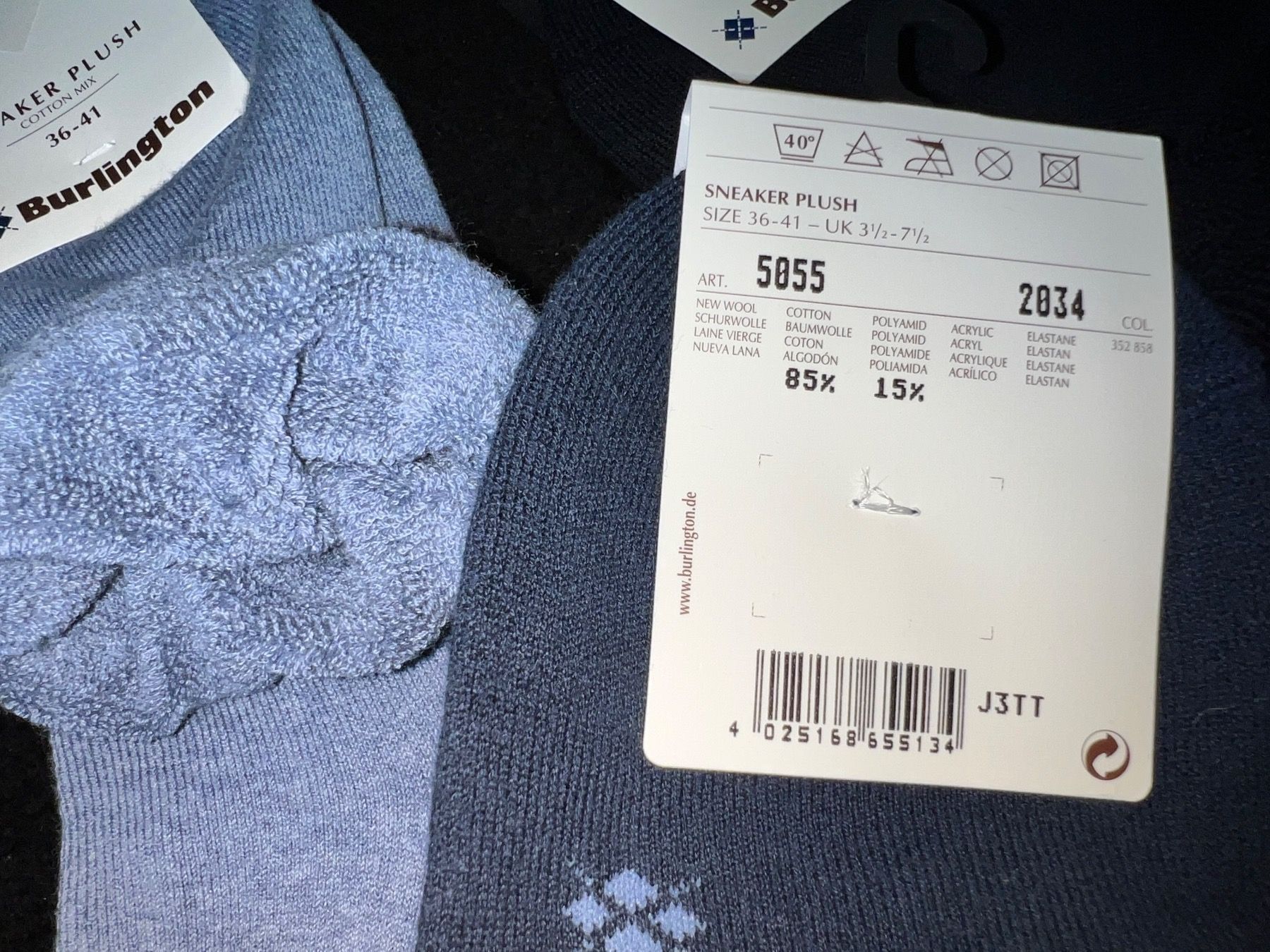 Burlington Calze: Damen Socken Burlington Plush/Baumwolle – Nuovo e nell'imballaggio originale da Zumikon venduto da DamenFashionShop 7