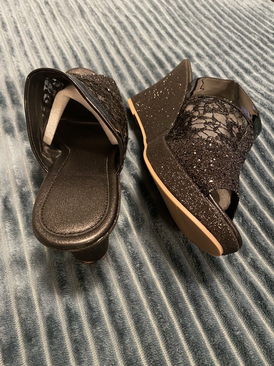 Scarpe da donna: Damenpantoletten schwarz Glitzer – Nuovo e nell'imballaggio originale da Regensdorf venduto da 118-Regensdorf 2