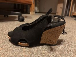Sandales compensées noires été taille 36