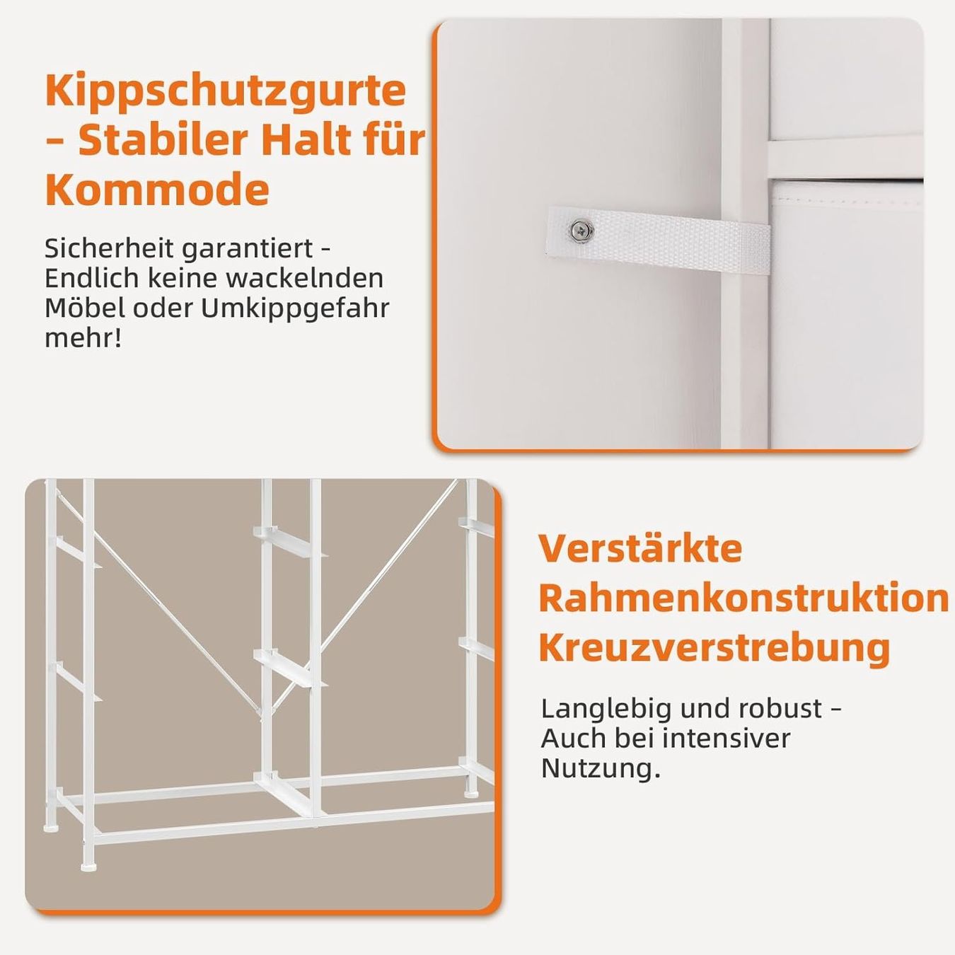 Cassettiere: Kommode mit Schubladen Stoffkommode 8 Schubladen Weiss – Nuovo e nell'imballaggio originale da Schaffhausen venduto da AllesMussRaus90 5
