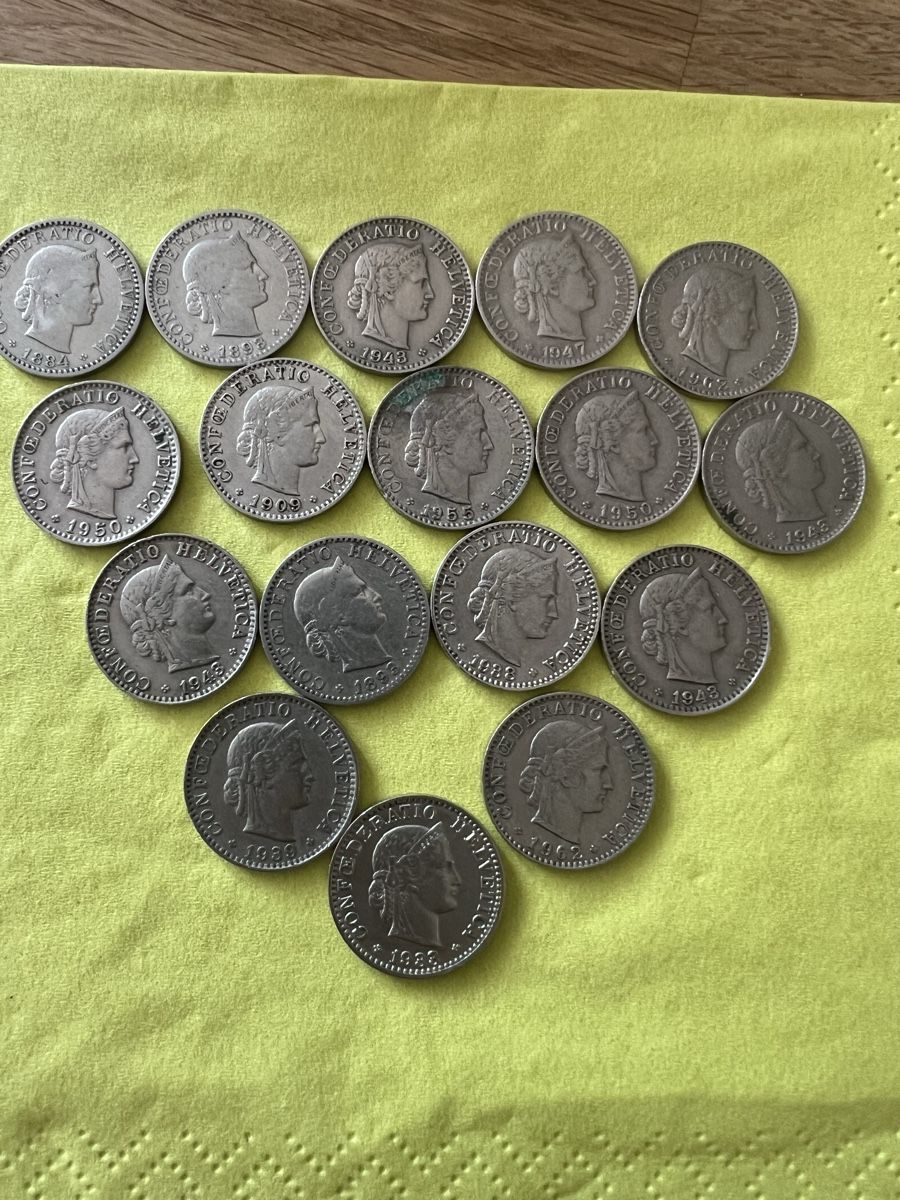 Tutti le monete: 20-Rappen, 17 Stk. – Usato da Schöftland venduto da mamajasima5