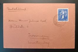 SCHWEIZER BRIEF MIT BAHNSTEMPEL NACH DEUTSCHLAND 1939