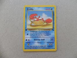 Krabby Pokémon Sammelkarte 1. Edition Ausgabe 1999 - 2000 KP
