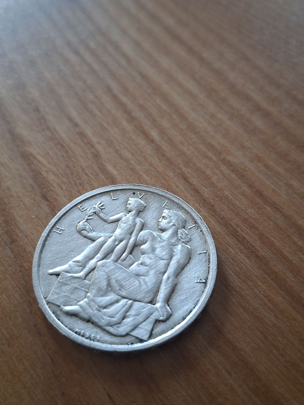 Alle Münzen: alte 5Fr.silber Münze 1948 – Gebraucht aus Ganterschwil von HeidiuPeter 2