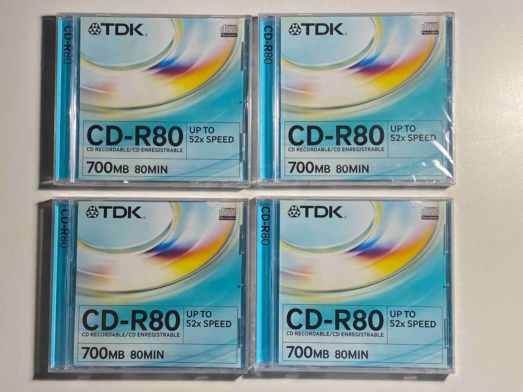 CD & DVD vergini: Vier TDK CD-ROM Recordable 700MB – Usato da Maur venduto da privat101