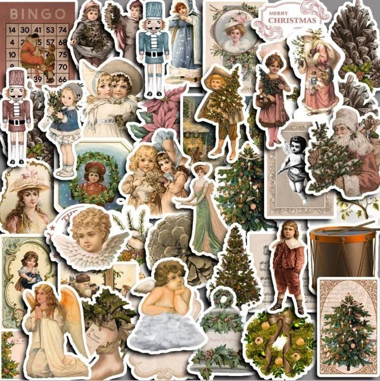 50 Stk. Sticker Aufkleber - Vintage Engel (Neu und originalverpackt) in ...