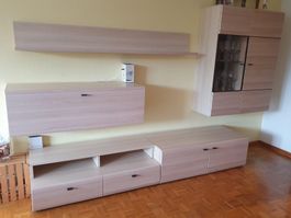 Schöne moderne Buffet Wohnwand Esche furniert Element-System