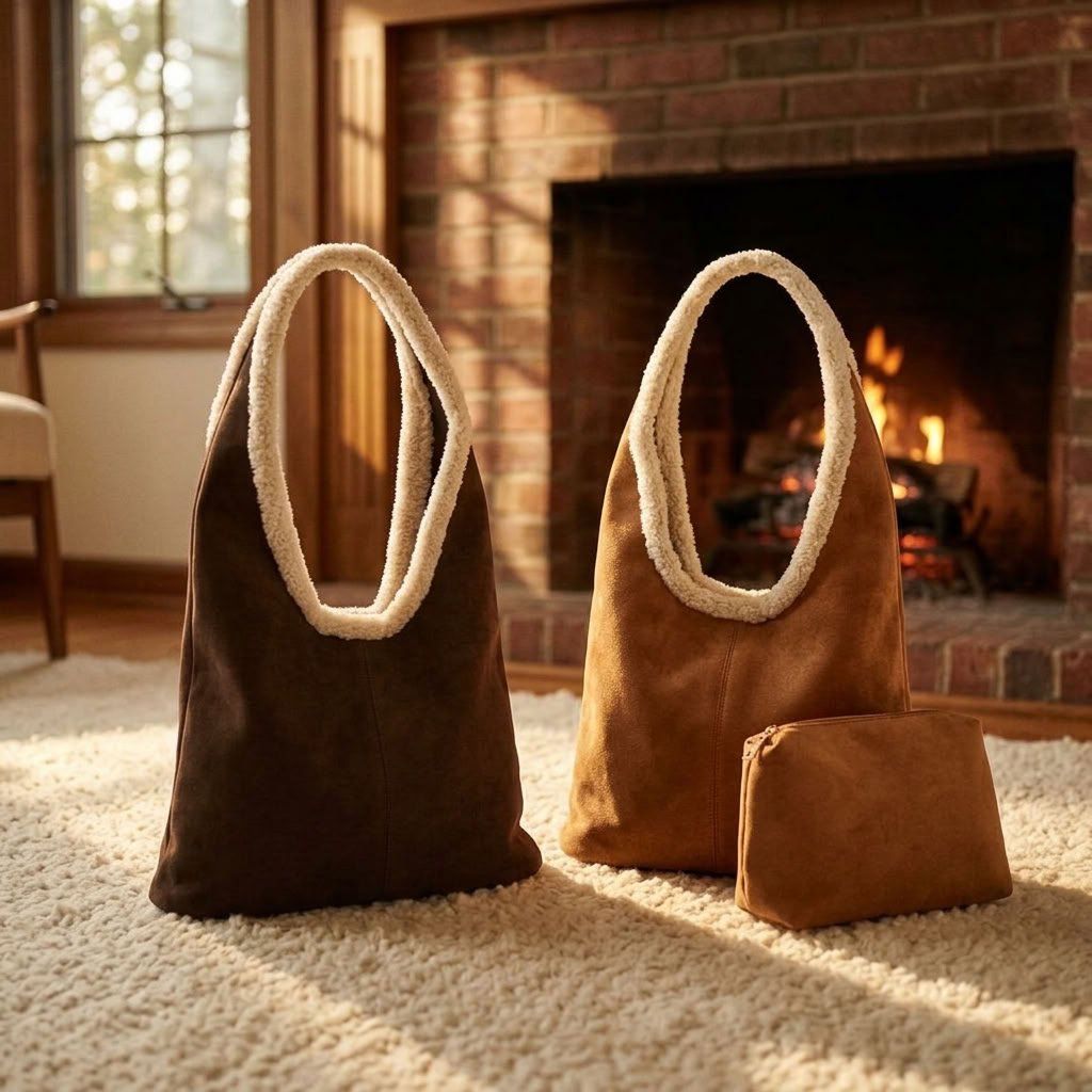 Borse da donna: Hobo-Tasche in Wildlederoptik mit Teddyfutter – Nuovo e nell'imballaggio originale da Diegten venduto da Jus_nooo 1