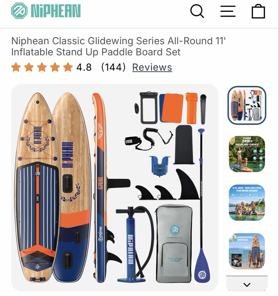 Surfboards & Schwimmbrette: SUP Board Set mit Zubehör – Neu (gemäss Beschreibung) aus Kastanienbaum von Itstuff_18 1