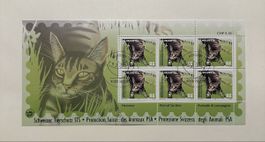 Briefmarken Kleinbogen Helvetia Schweizer Tierschutz STS