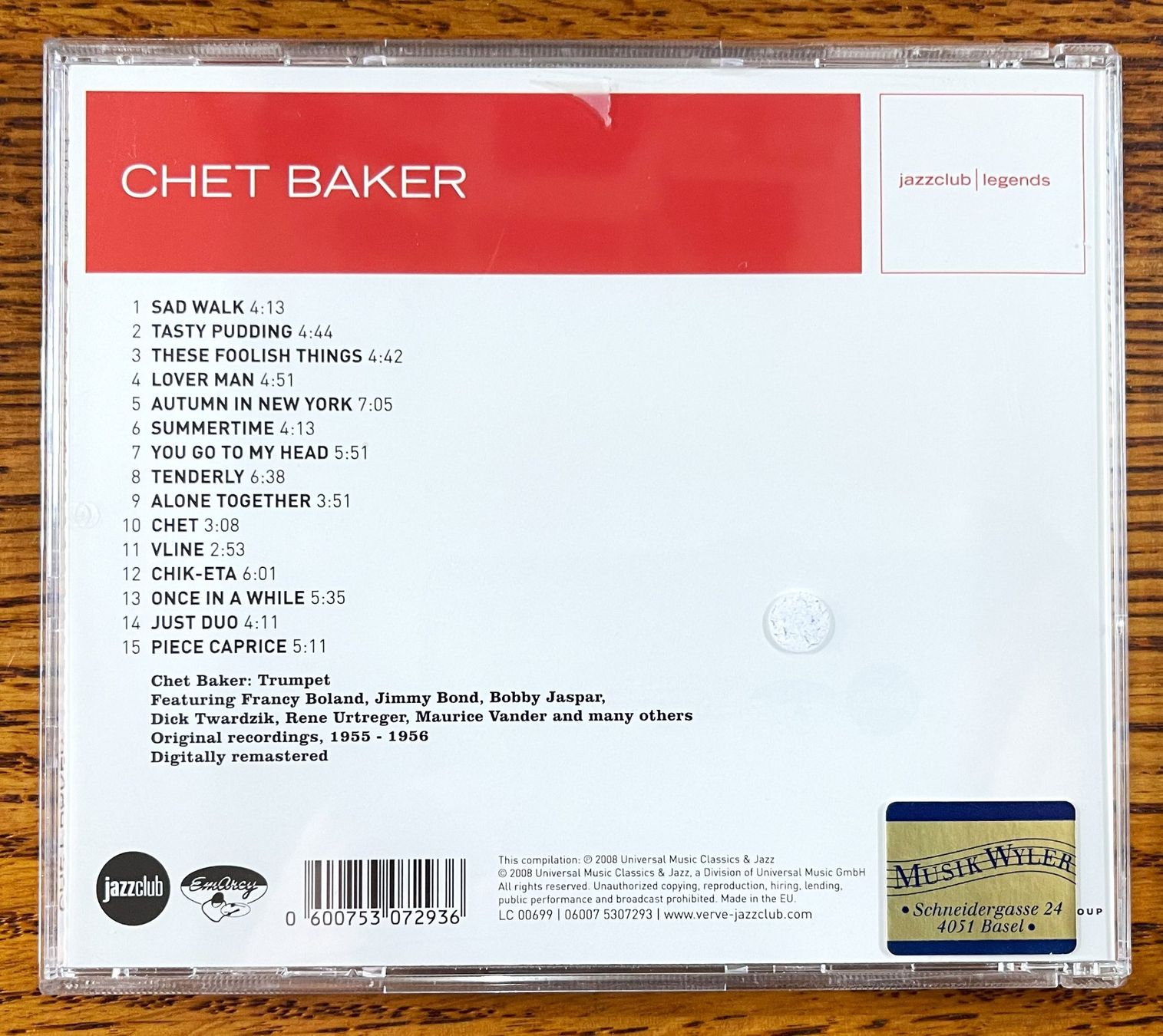 CDs: TENDERLY: CHET BAKER CD – D'occasion à Oftringen par Vucki 1