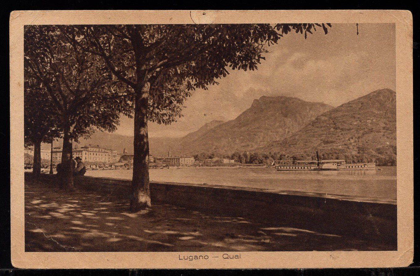 Cartoline postali: Lugano - Quai  1921 – Usato da Aarau venduto da kufi44