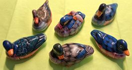 6 schön bemalte herzige Enten