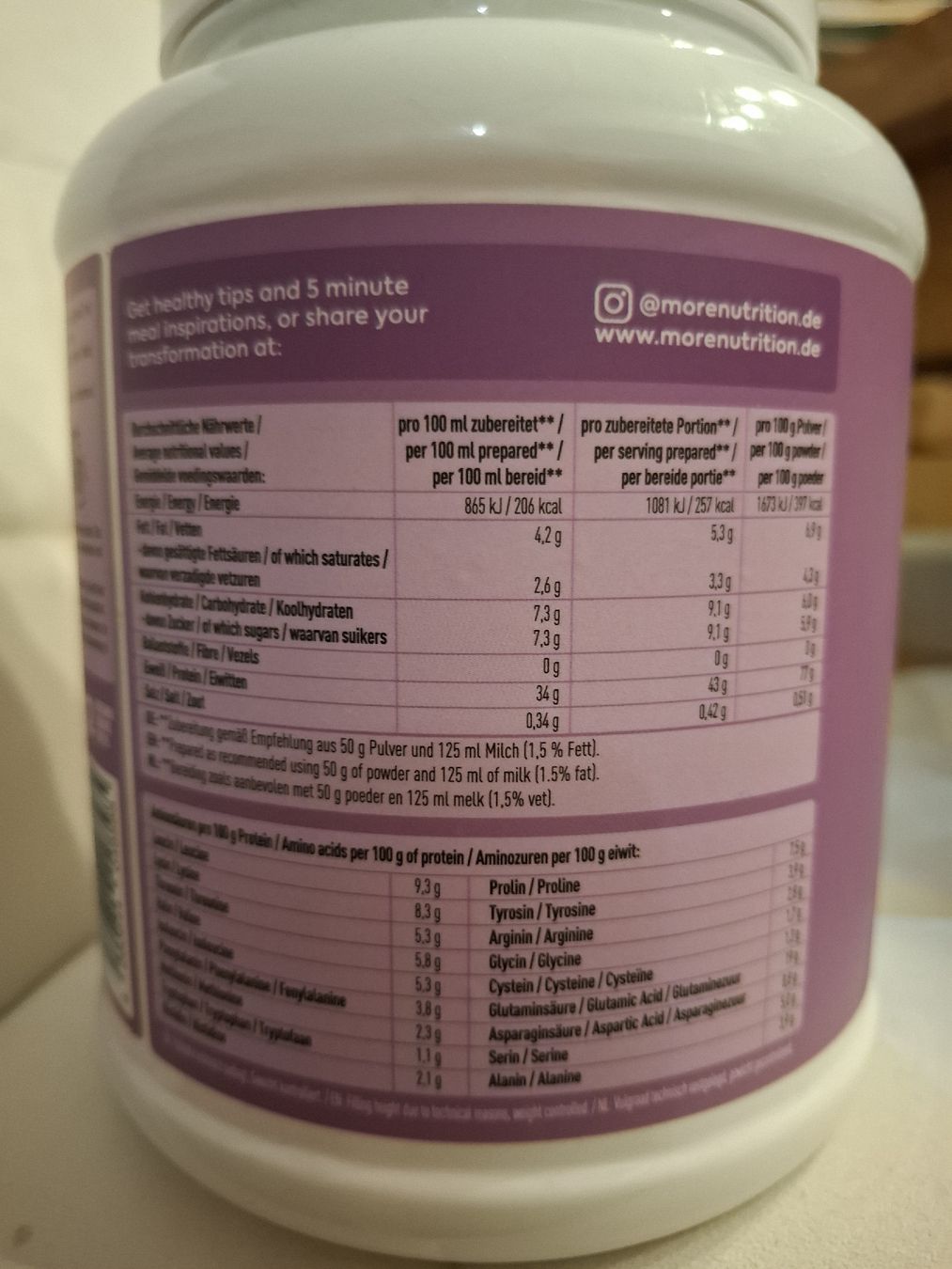 More Nutrition Cibi & Specialità: More Protein Sahne 600g ungeöffnet – Nuovo e nell'imballaggio originale da Birsfelden venduto da _ramona_luethi_ 1
