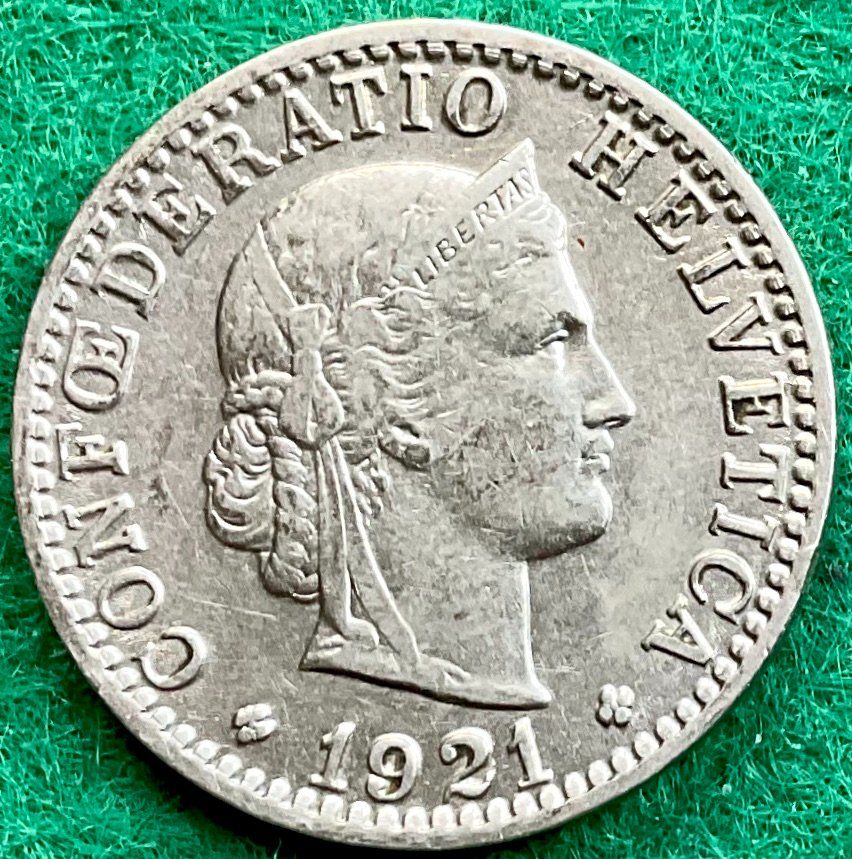 Tutti le monete: Pièce de 20 ct suisse 1921 – Usato da Plan-les-Ouates venduto da gab_cgf6