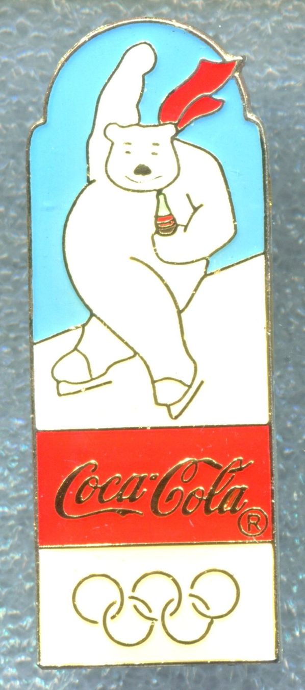 Coca-Cola Plaketten & Abzeichen: Coca Cola  Eisbär  Eisschnelllauf – Gebraucht aus Winterthur von Sammleroase
