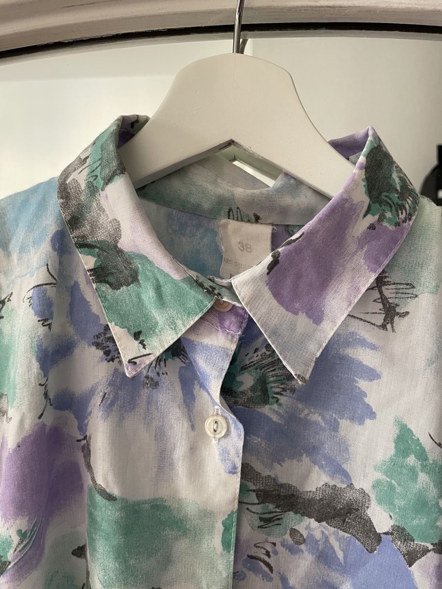 Camicette: Vintage Bluse Kurzarm Blumenmuster – Usato da Bern venduto da Corinn_na 2