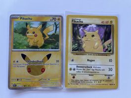 Pikachu Set 30th 023/128 Base Set 58/102 German  2 Pikachu 