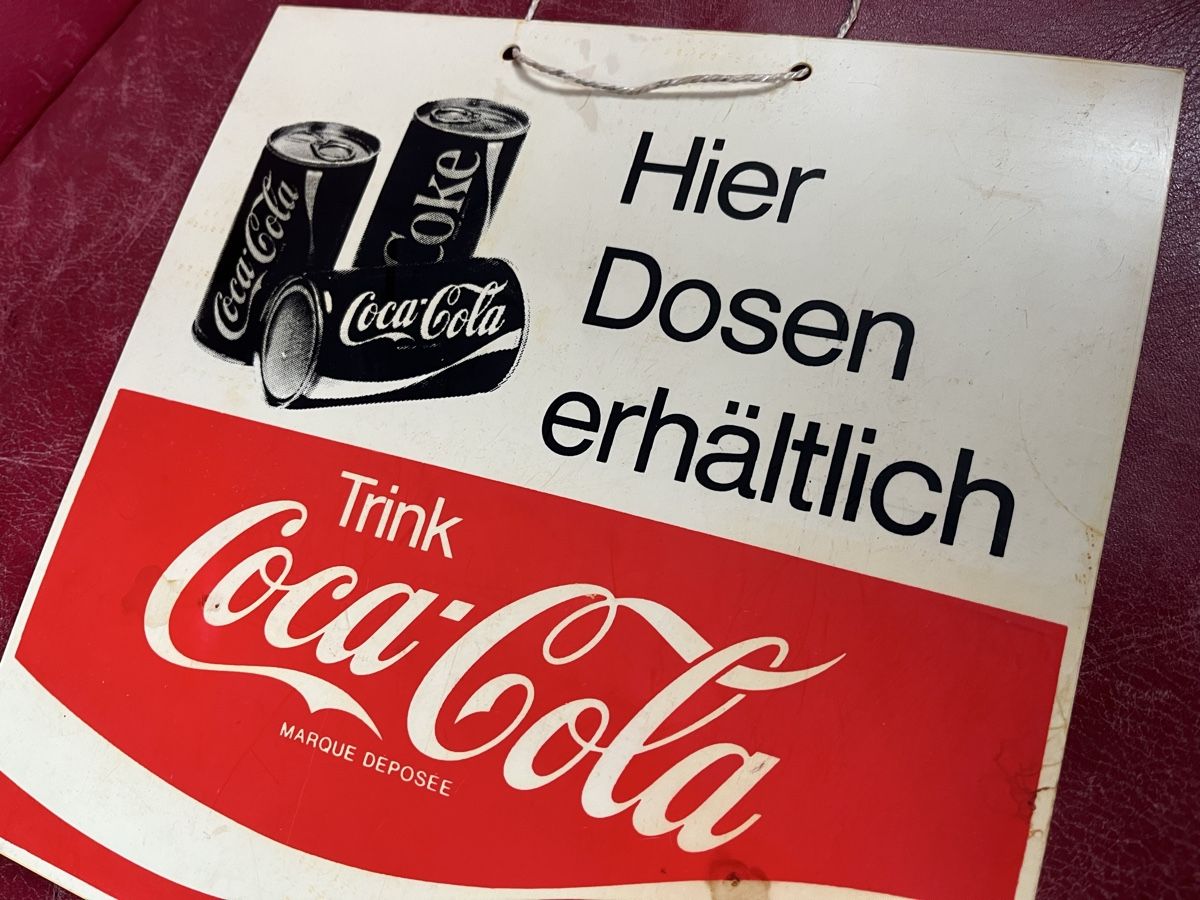 Coca-Cola Insegne: Coca Cola Werbeschild 1960 – Usato da Wiesenberg venduto da swissantik 1
