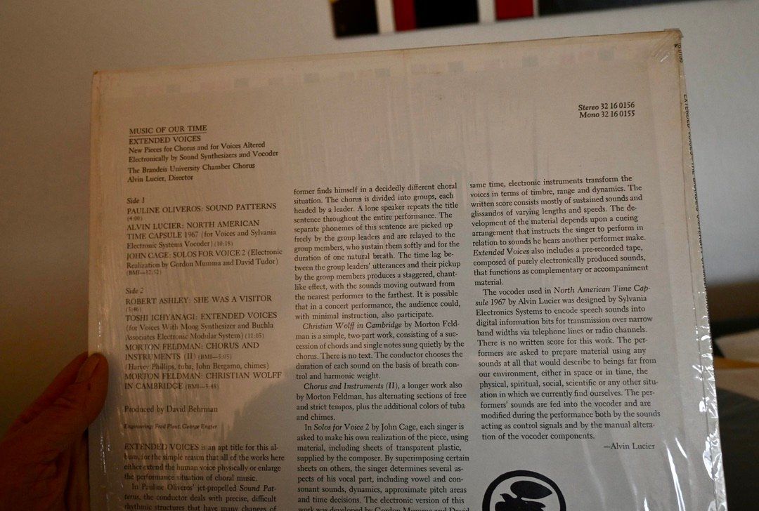 Dischi in vinile: EXPERIMENTAL Brandeis University EXTENDED VOICES EX/MINT- – Usato da Pfaffhausen venduto da mono_rec 6