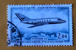 Briefmarke aus Frankreich Dassault Mystère 20 gestempelt 