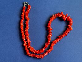 Rote Koralle Halskette Vintage (46cm)