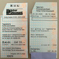 SBB Tageskarte und Klassenwechsel, gültig bis 28.10.2026