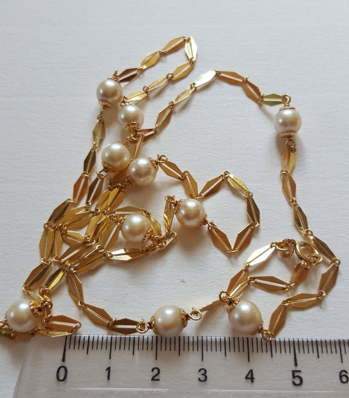 Catenine: Massiv 750 Gold Kette mit Perlen – Usato da Wald ZH venduto da Aniade