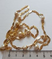 Massiv 750 Gold Kette mit Perlen