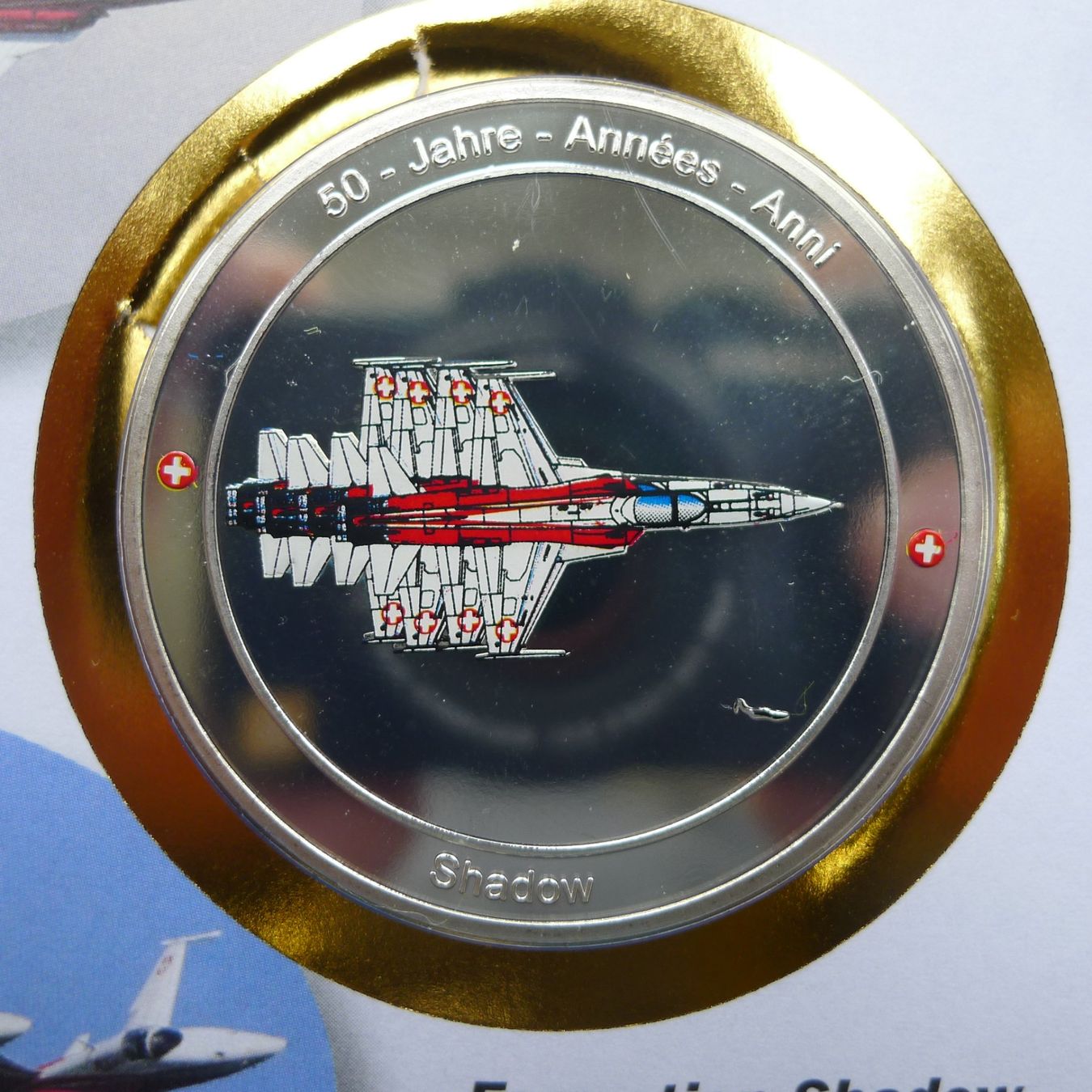 Tutti i francobolli: 2013 Numisbrief "Formation Shadow" 50 J. Patrouille Suisse – Usato da Sursee venduto da Luzernerraute 1