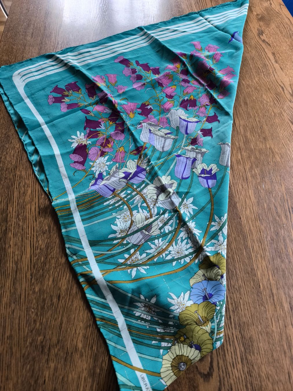 Foulard & Sciarpe: Seidenschal türkis mit Blumen – Nuovo (secondo la descrizione) da Schaffhausen venduto da gab_v5qf 3
