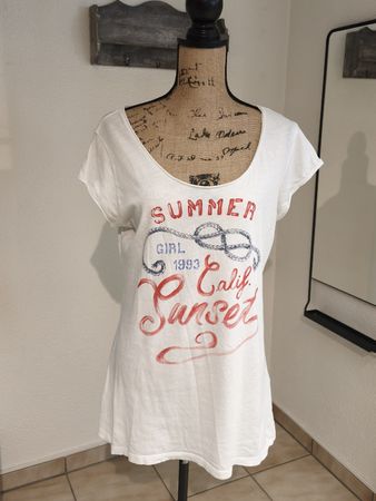 Weiss Summer Girl Calif Sunset T-Shirt Gr. XL 🍟Cooles Shirt