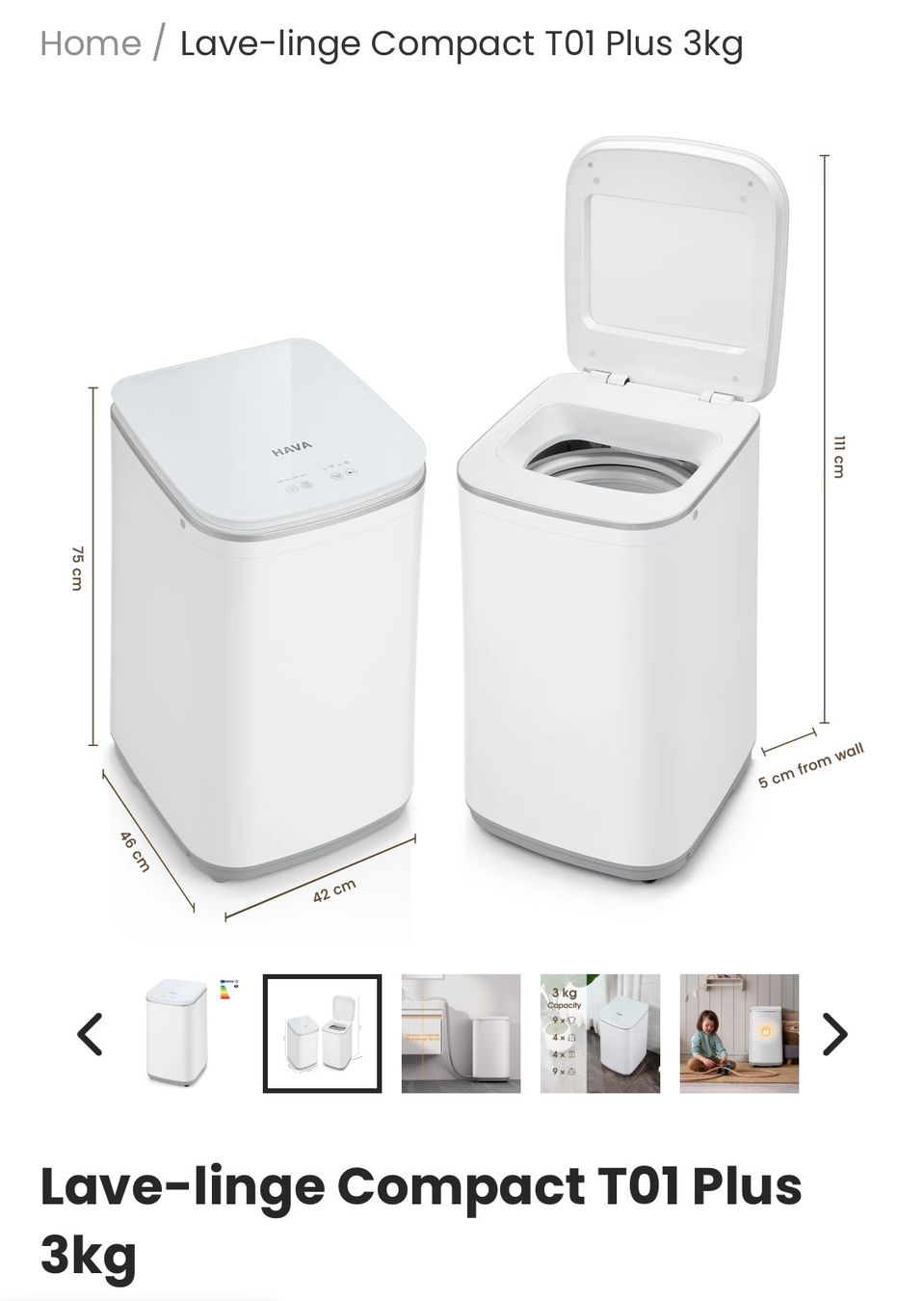 Lavatrici: Machine lave linge Hava T01 Plus – Nuovo e nell'imballaggio originale da Brent venduto da cyt_dc6l 1