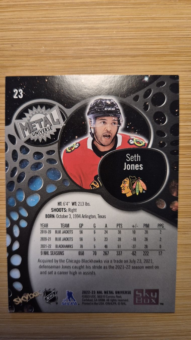 NHL Carte collezionabili: NHL Chicago Blackhawks Seth Jones – Usato da Bellach venduto da paedu-1980 1