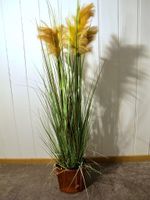 Seegras Kunstpflanze Schilf Pampas Gras Keramik Topf