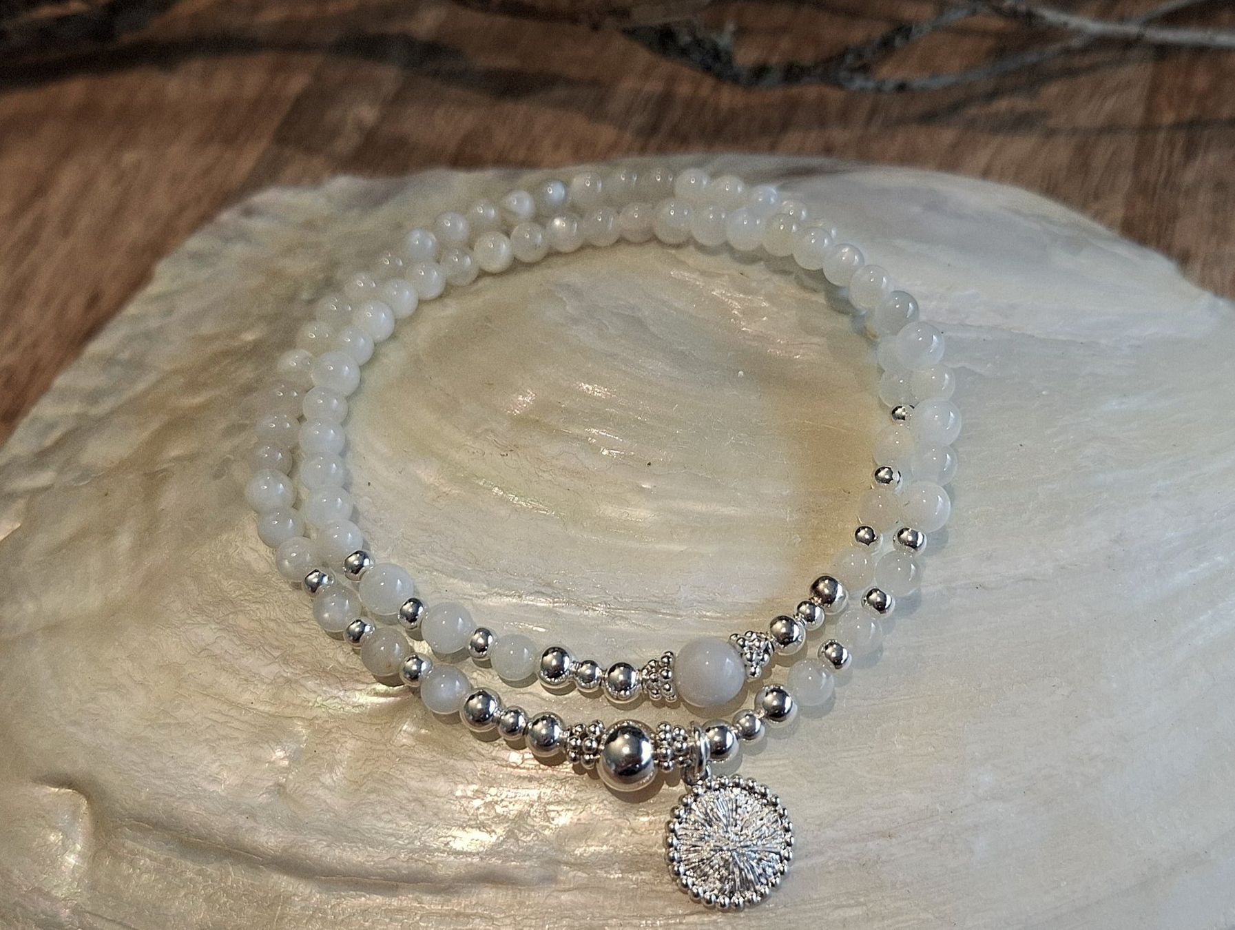 Bracciali & Braccialetti: MOONSTONE -  Edelsteinarmband - Sterling Silber - écru – Nuovo e nell'imballaggio originale da Mühlethal venduto da nicita-modeschmuck 2