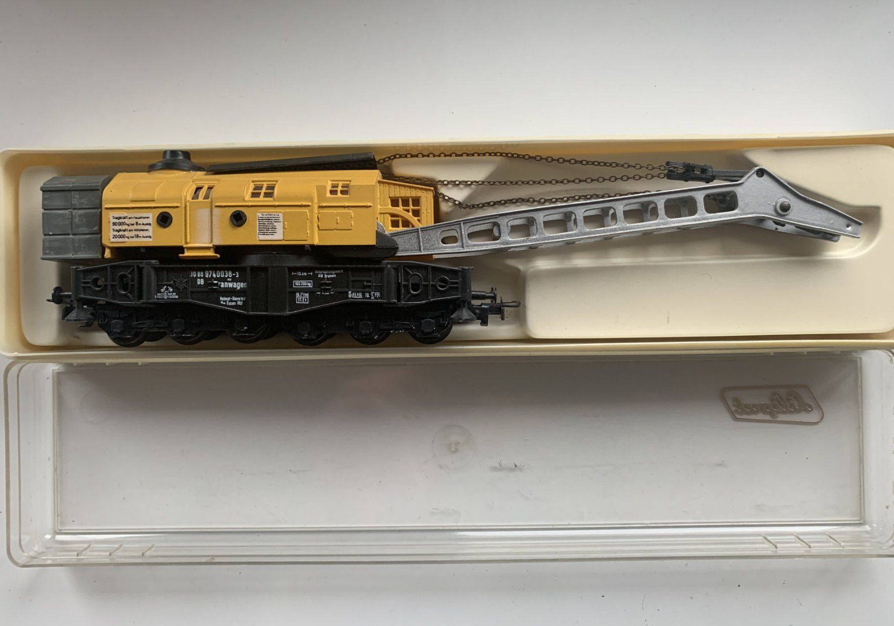 Liliput Modellini di ferrovie: Liliput Schwerlast-Kranwagen H0 – Usato da Volketswil venduto da zwitsch33 2