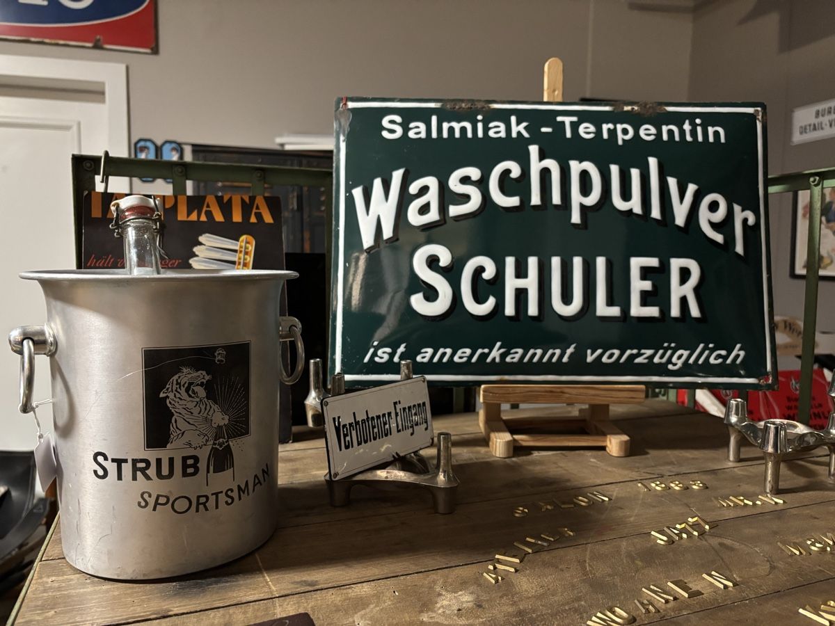 Schilder: Emailschild, Waschpulver Schuler, CH Schild, uralt – Gebraucht aus Staufen von timelessvintage 3