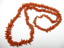 Vintage Kette Ast Koralle / 68 cm