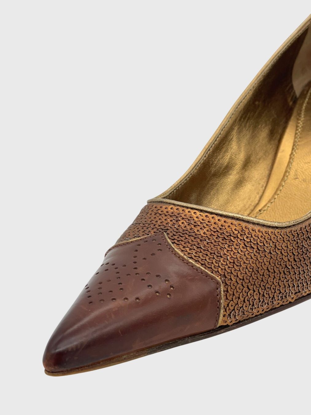 Prada Damenschuhe: Prada Sequin Pointed Toe Pump EU 36.5 Braun – Gebraucht aus Zürich von shoe_shop 5